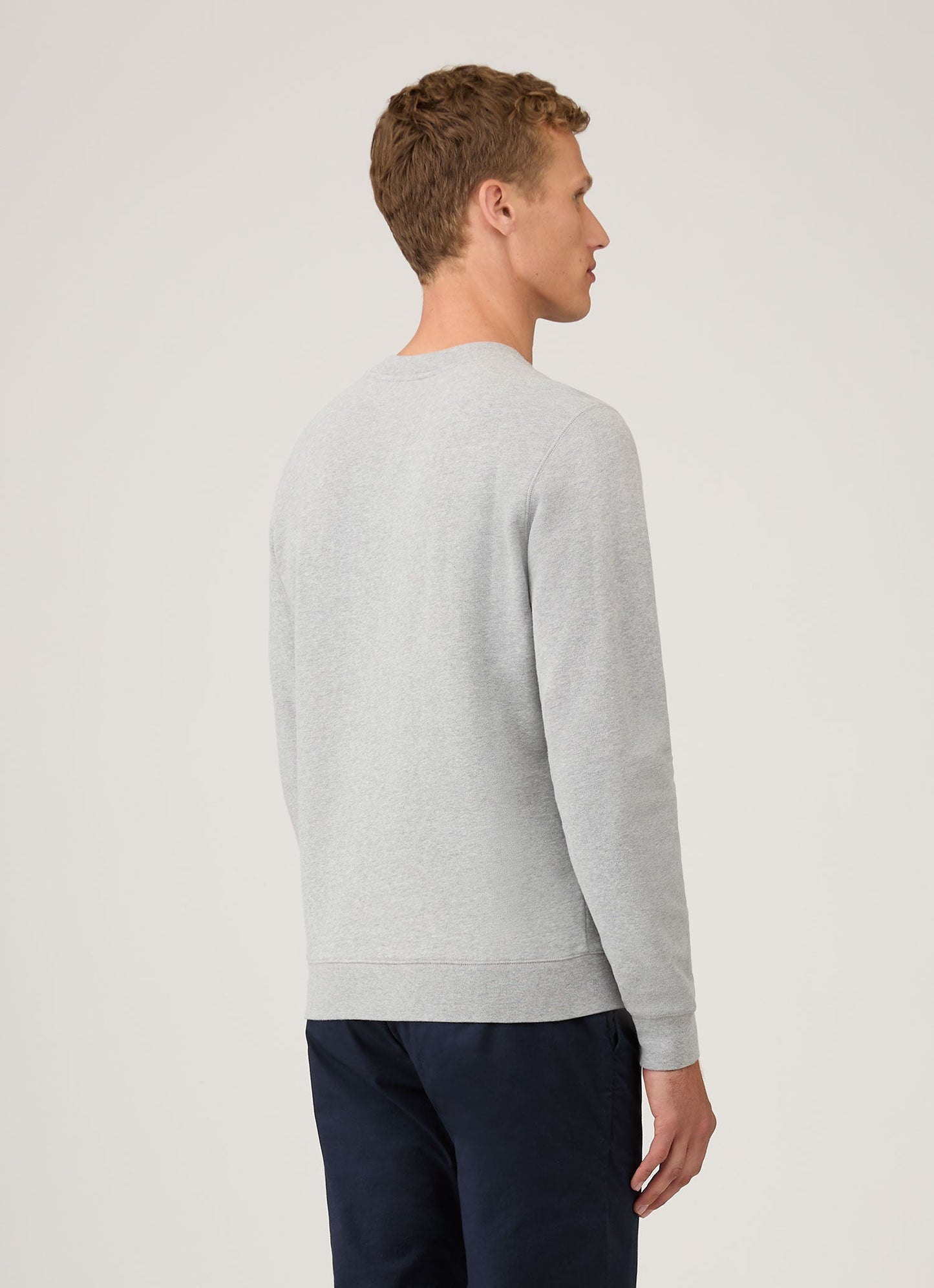 Mens Cotton Loopback Sweatshirt In Grey Melange Mswe1516