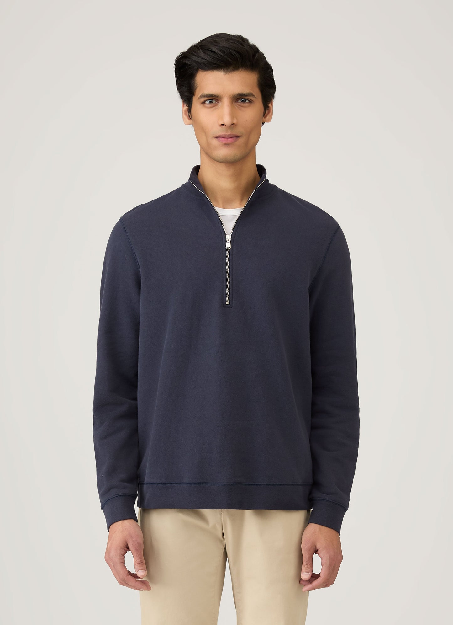 Mens Half Zip Loopback Sweatshirt Navy