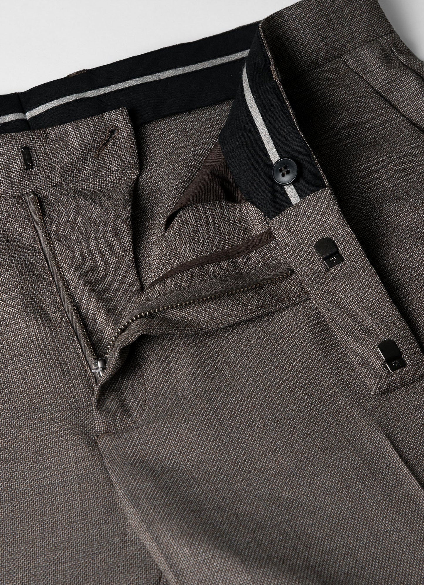 Mens Travel Wool Trouser In Dark Stone Melange Mtrs3089 Whhn