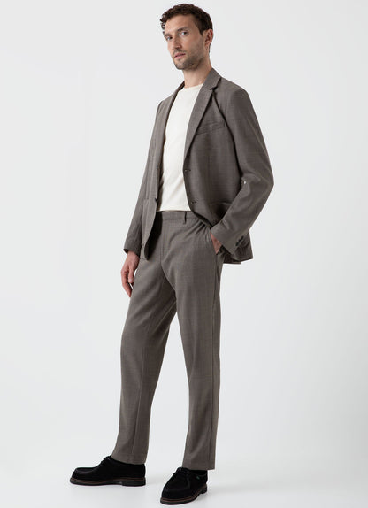 Mens Travel Wool Trouser In Dark Stone Melange Mtrs3089 Whhn