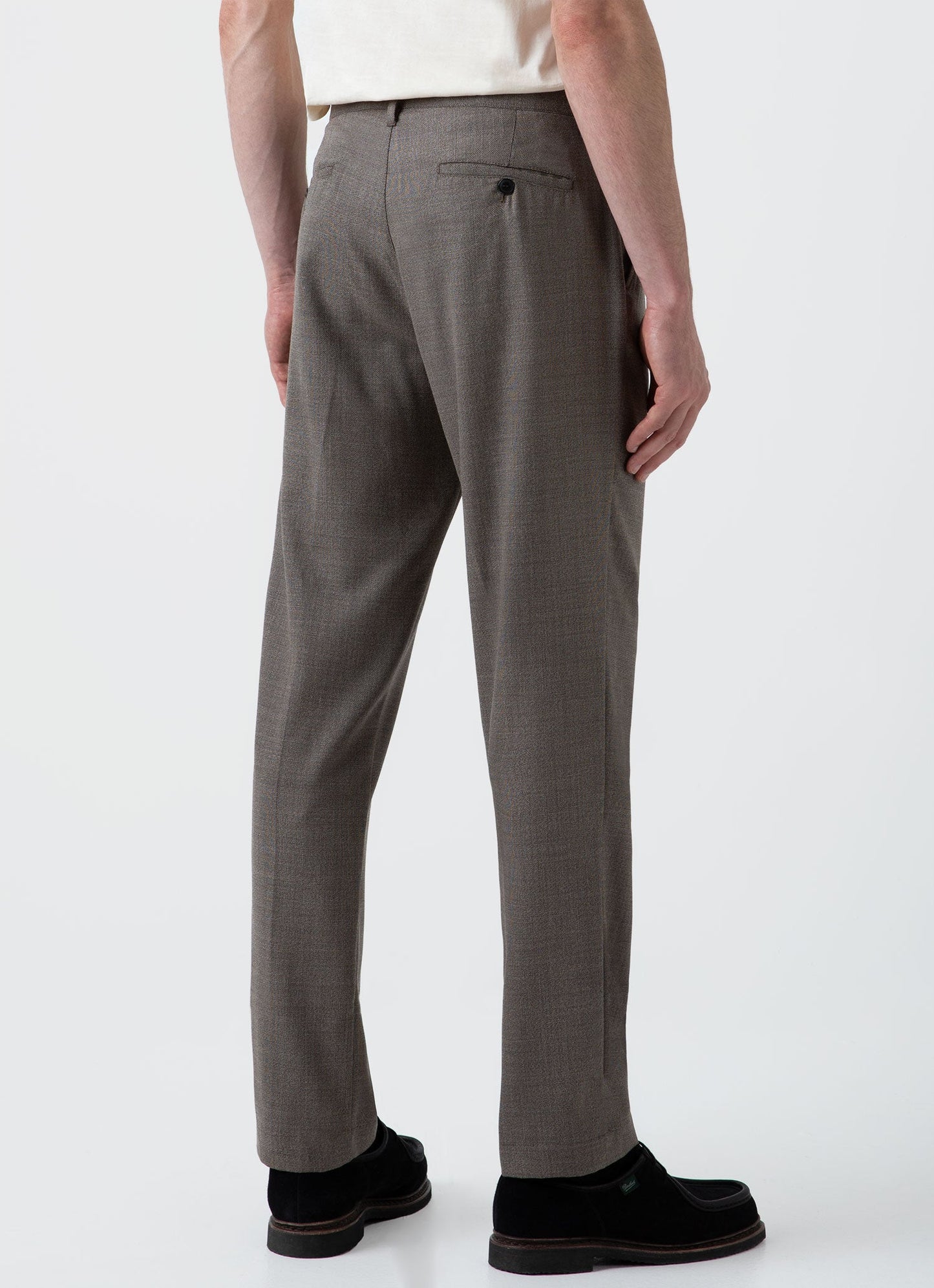 Mens Travel Wool Trouser In Dark Stone Melange Mtrs3089 Whhn