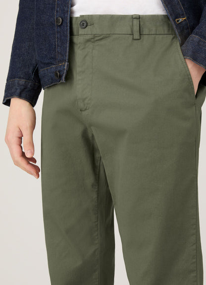Mens Slim Fit Chino In Khaki Mtrs3102 Gngy