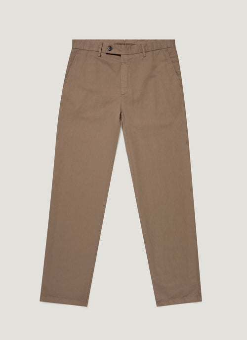 Mens Cotton Linen Trouser In Dark Tan Mtrs3103 Brdh