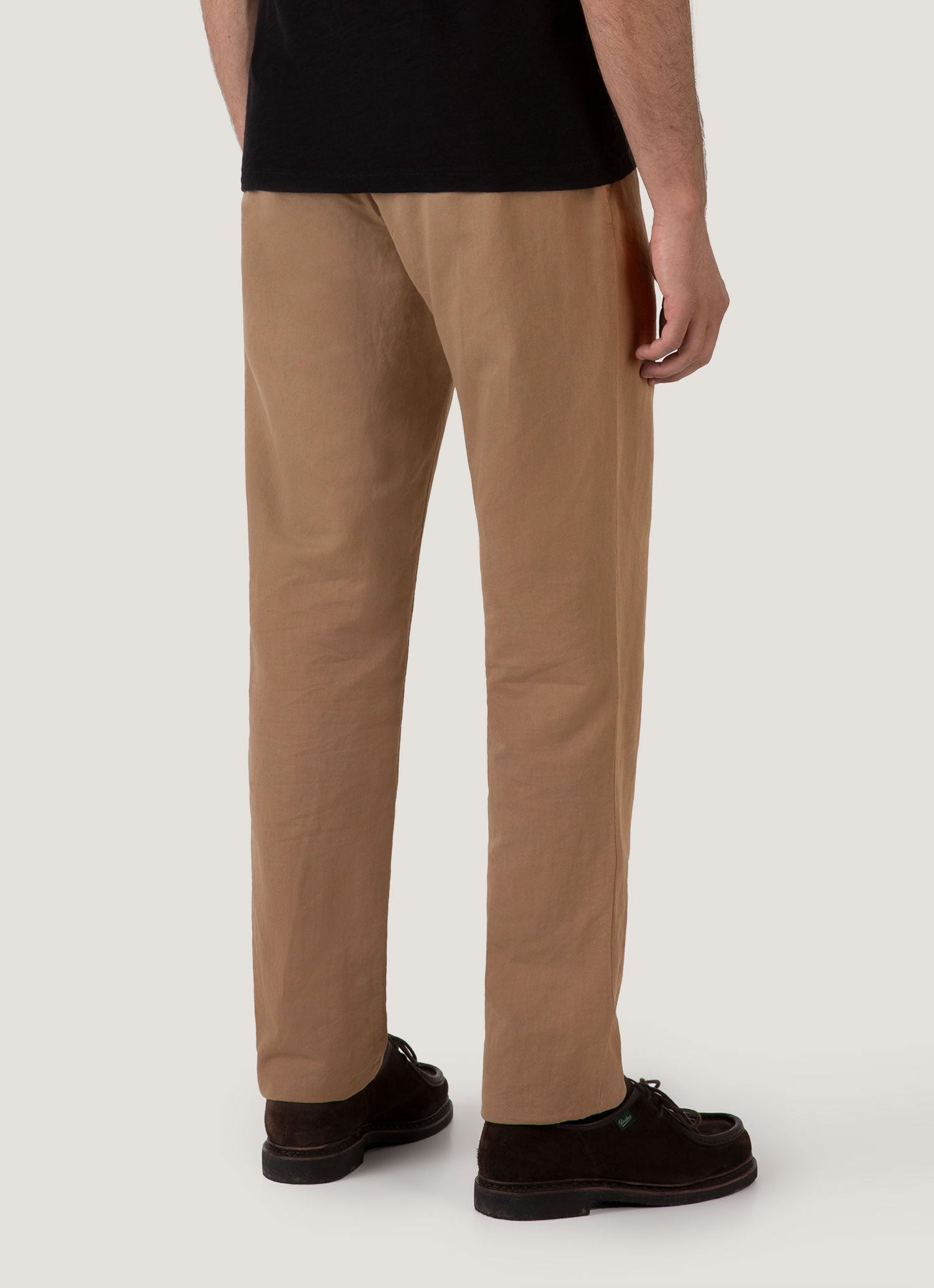 Mens Cotton Linen Trouser In Dark Tan Mtrs3103 Brdh