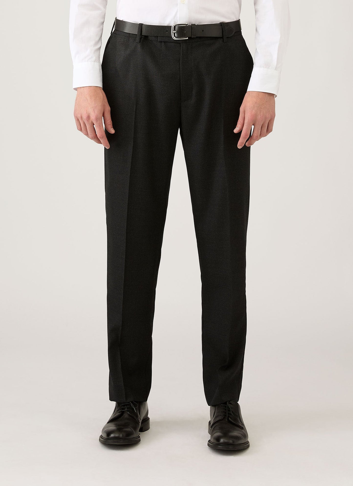 Mens Lightweight Travel Wool Trouser In Dark Charcoal Melange Mtrs3109 Gybg