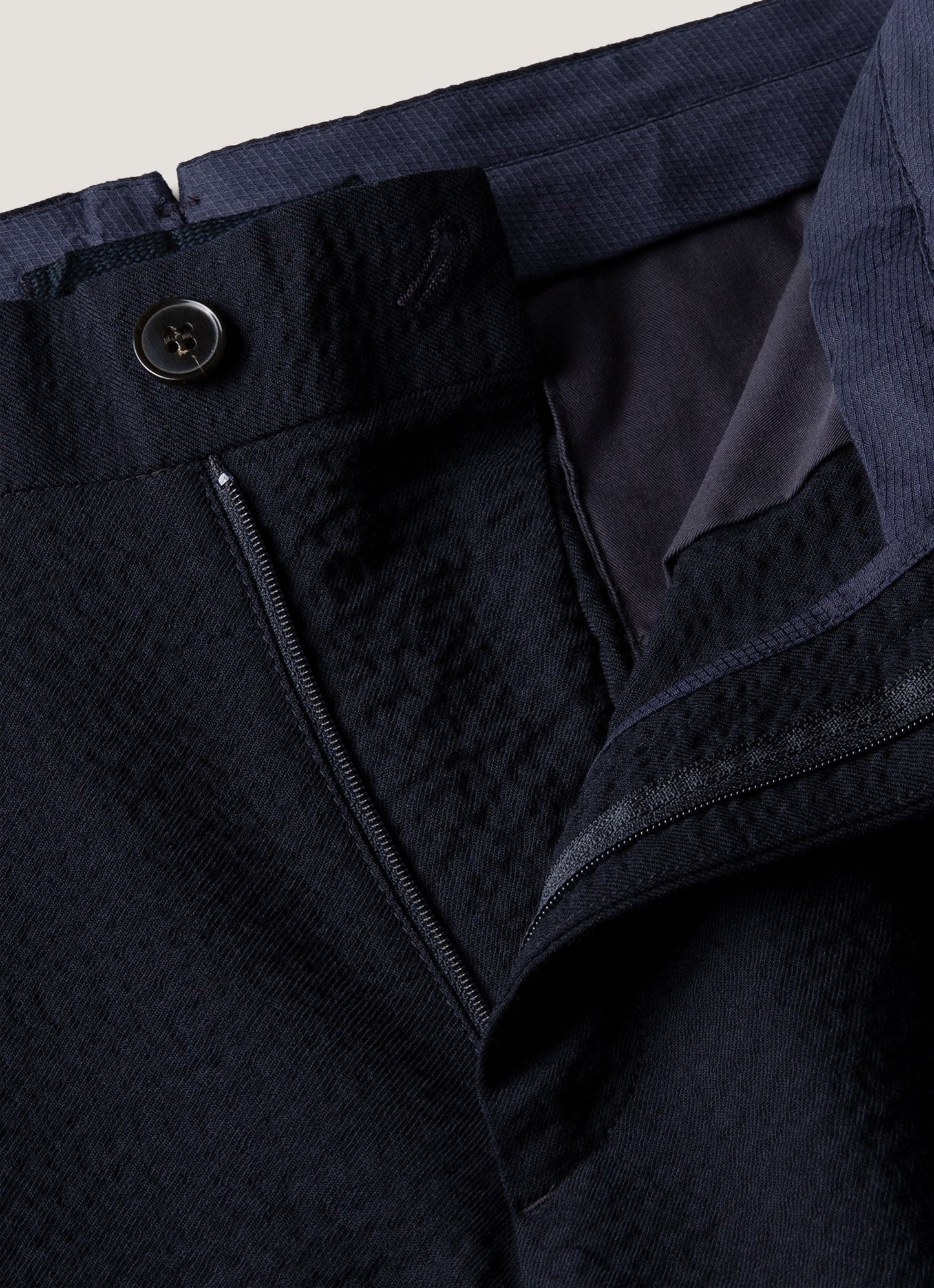 Mens Seersucker Wool Trouser In Navy Mtrs3112 Buaa