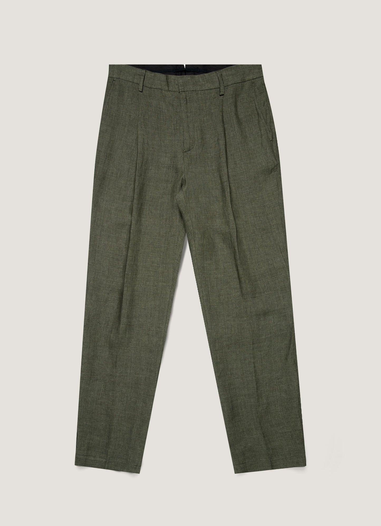 Mens Pleated Linen Trouser In Hunter Green Mtrs3115 Gngc