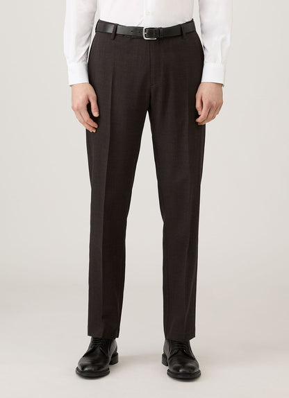 Mens Textured Wool Trouser In Truffle Mtrs3116 Brgd