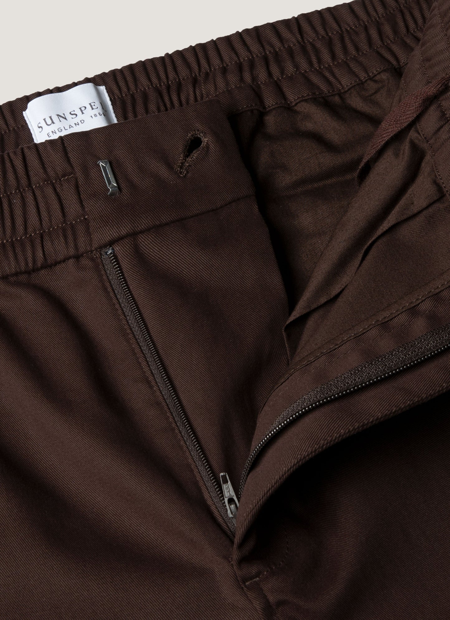 Men's Cotton Cashmere Drawstring Trouser in Truffle