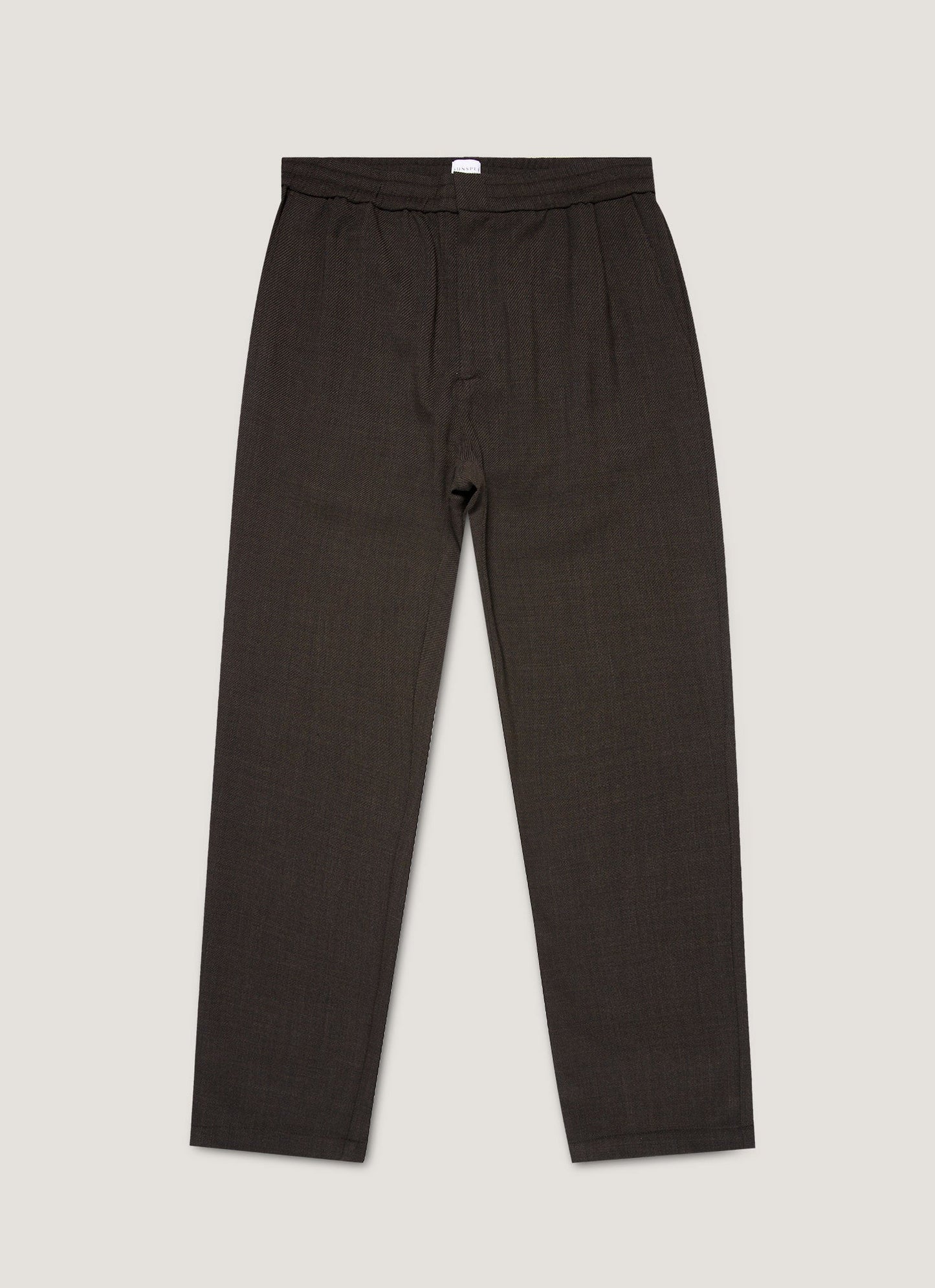 Mens Textured Wool Drawstring Trouser In Truffle Mtrs3120 Brgd