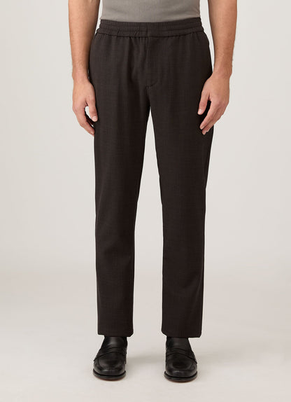 Mens Textured Wool Drawstring Trouser In Truffle Mtrs3120 Brgd