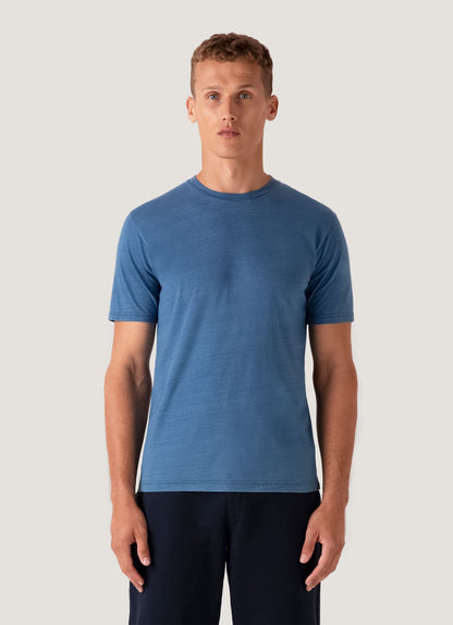 Mens Riviera Midweight Tshirt In Mid Indigo Wash Mtsh0007D Buvz
