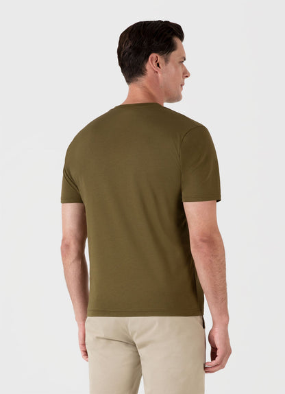 Mens Riviera Midweight Tshirt In Olive Green Mtsh0007S Gnia