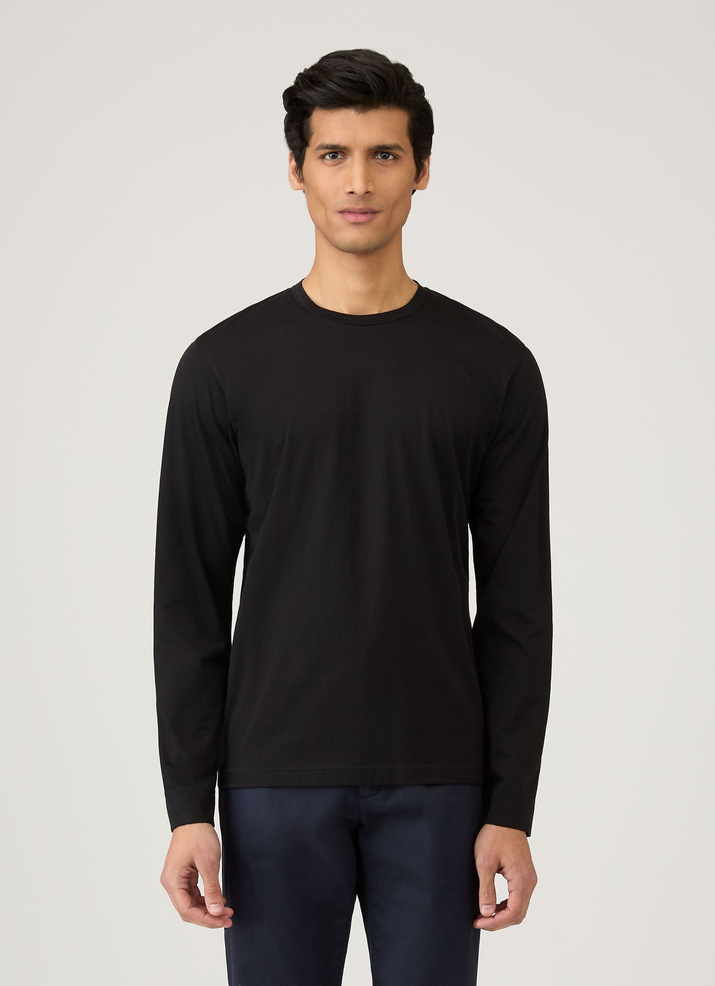 Mens Long Sleeve Riviera T Shirt In Black
