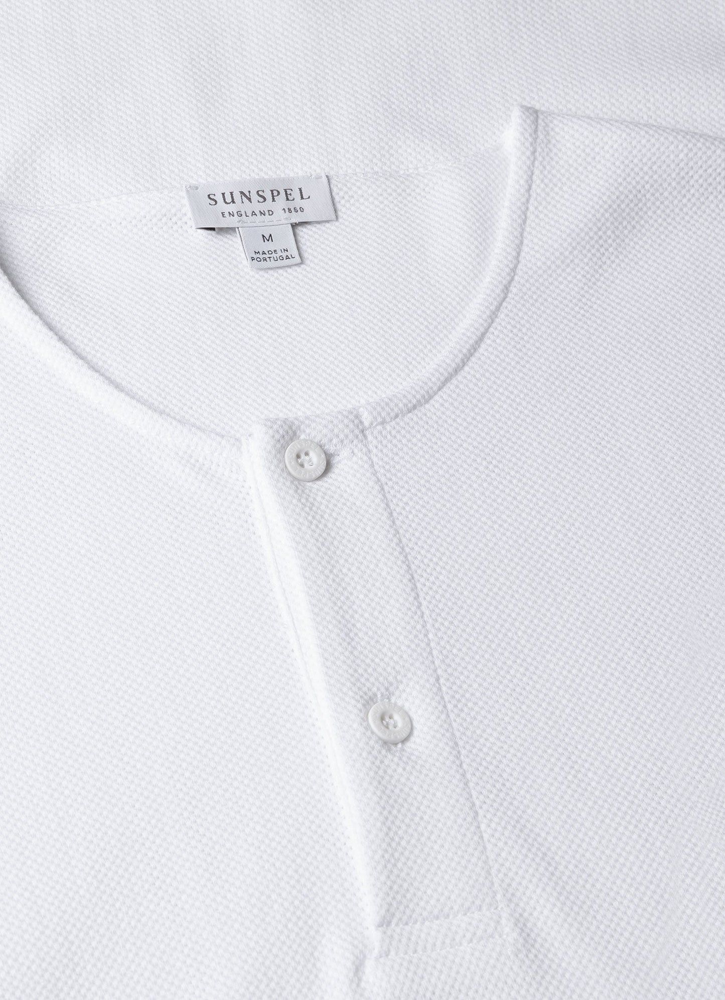 Mens Riviera Henley In White Mtsh0177 Whaa