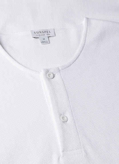 Mens Riviera Henley In White Mtsh0177 Whaa