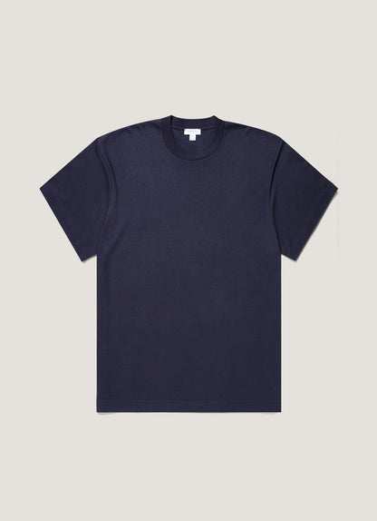 Mens Oversized Heavyweight Tshirt In Navy Mtsh0180 Buaa
