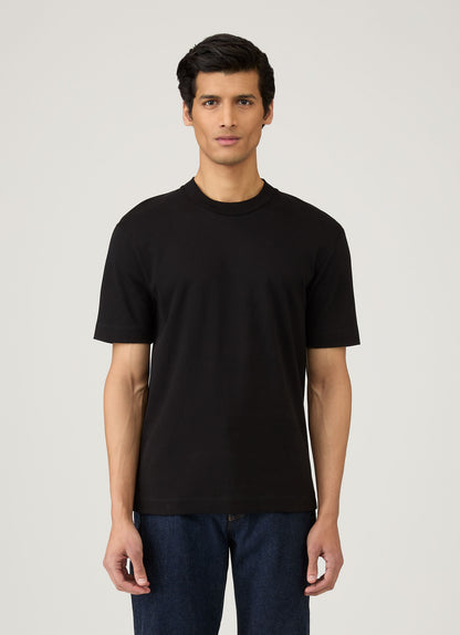 Mens Relaxed Fit Heavyweight Tshirt In Black Mtsh0181 Bkaa