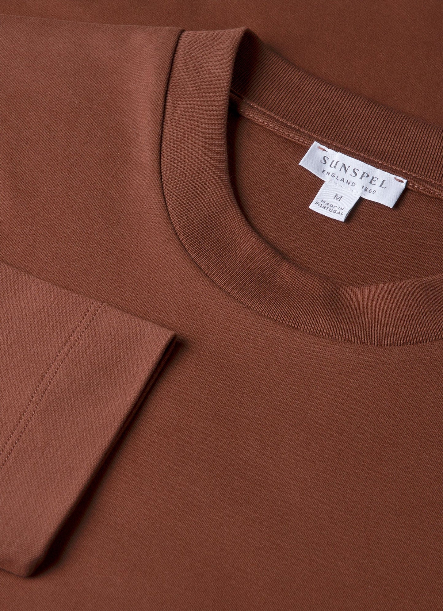 Mens Long Sleeve Heavyweight Tshirt In Conker Brown Mtsh0182 Brgl