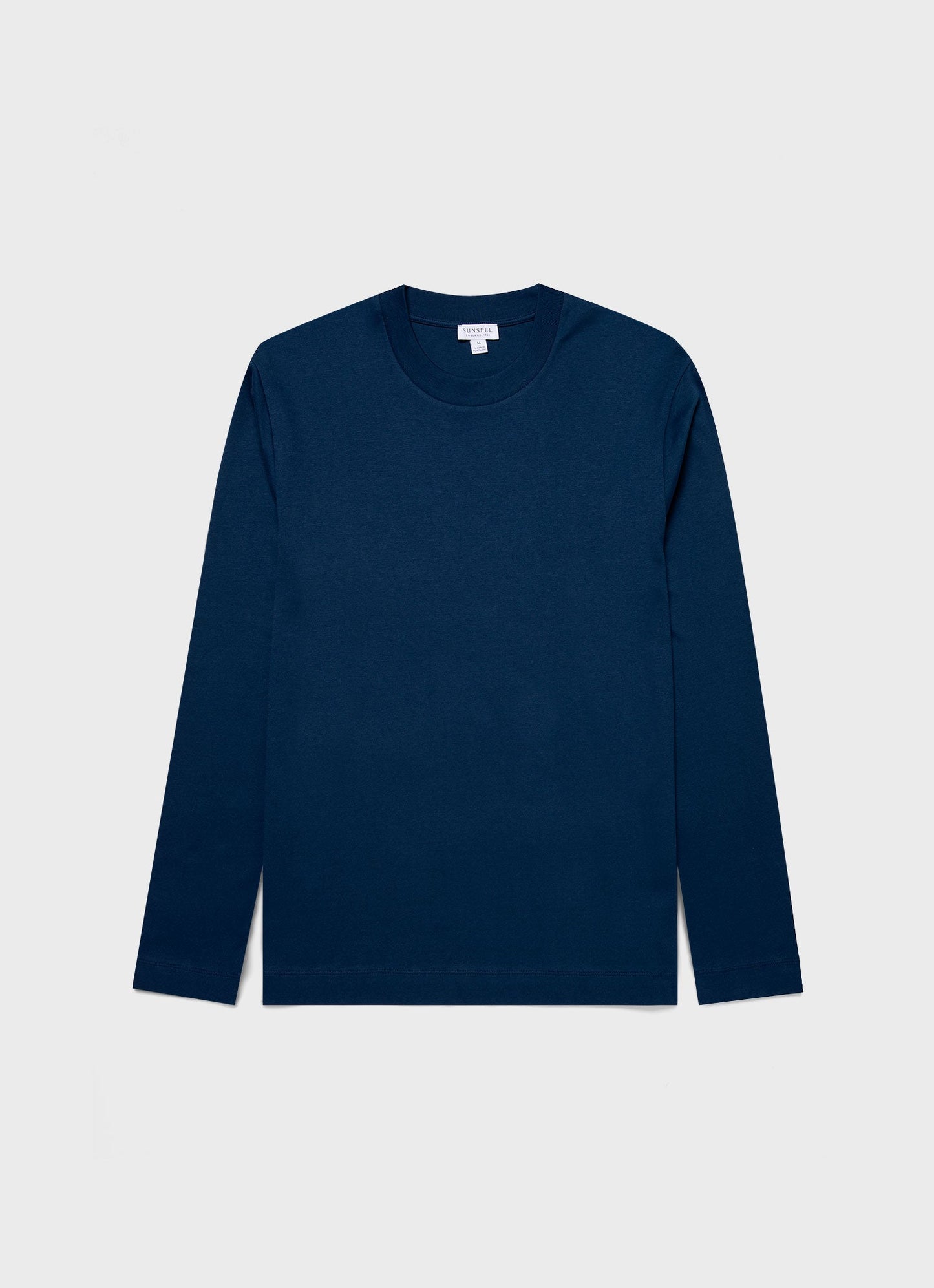 Mens Long Sleeve Heavyweight Tshirt In Naval Blue Mtsh0182 Buvm