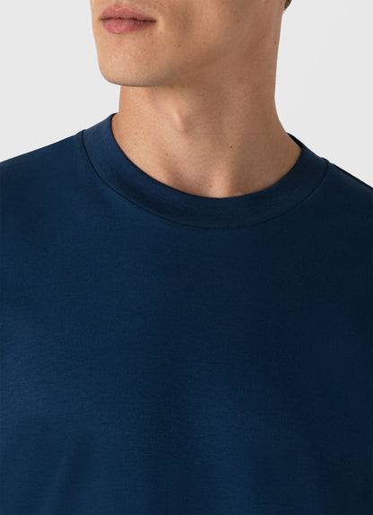 Mens Long Sleeve Heavyweight Tshirt In Naval Blue Mtsh0182 Buvm