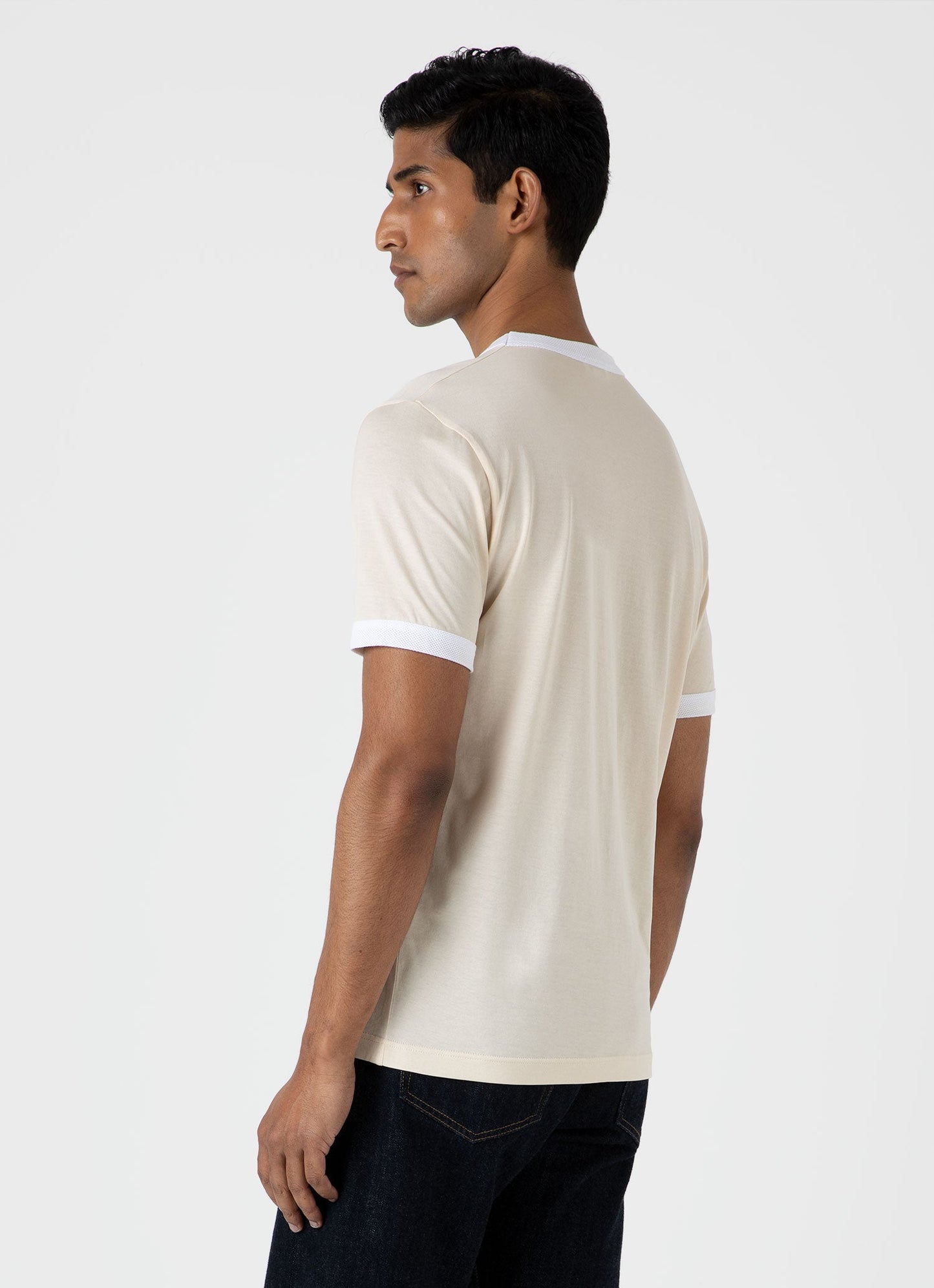 Mens Classic Ringer Tshirt In White Mpmtsh0186 Whaa