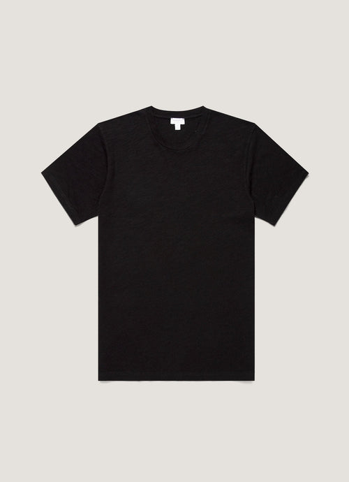 Mens Cotton Linen Tshirt In Black Mtsh0192 Bkaa
