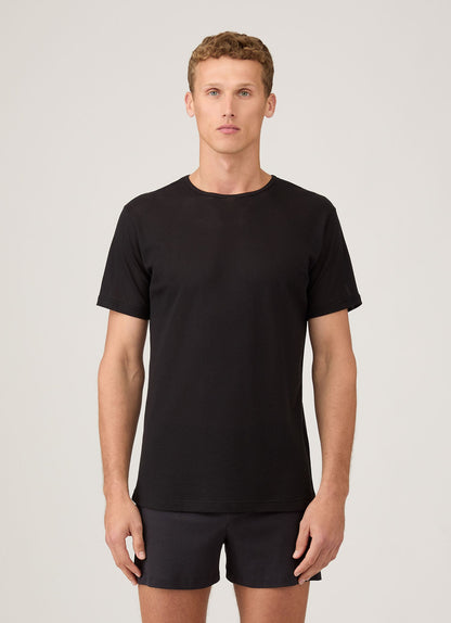 Mens Cellular Cotton Underwear Tshirt In Black Mtsh4003 Bkaa