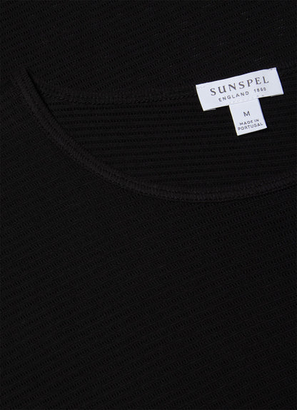 Mens Cellular Cotton Underwear Tshirt In Black Mtsh4003 Bkaa