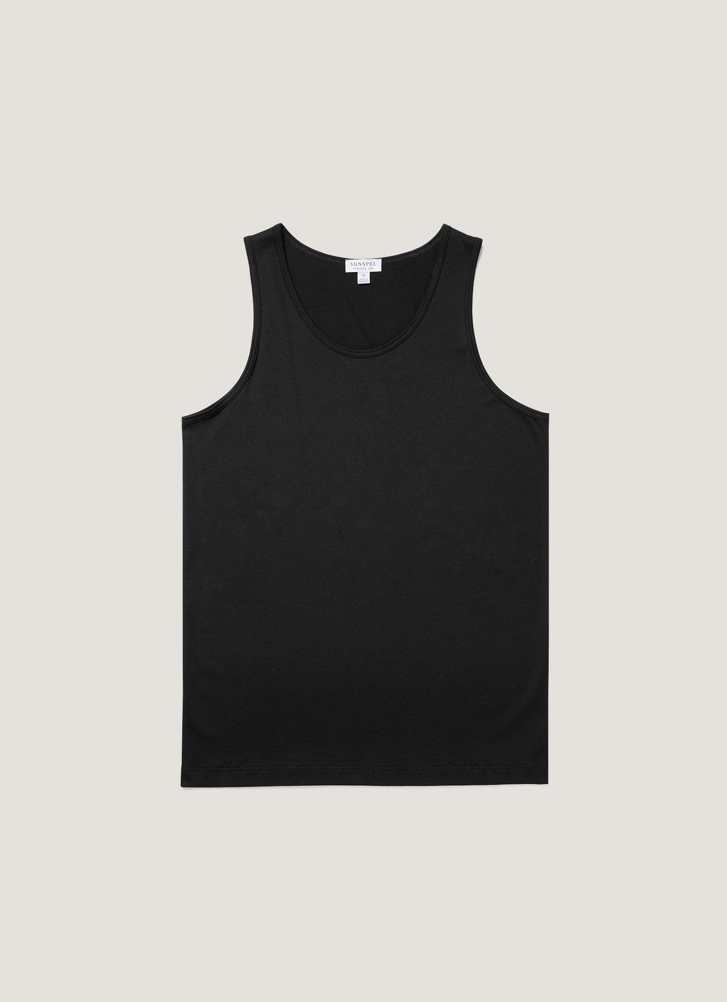 Mens Superfine Cotton Vest In Black Mves4203