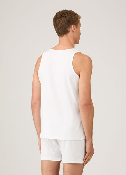 Mens Superfine Cotton Vest In White Mtsh4003 Whaa
