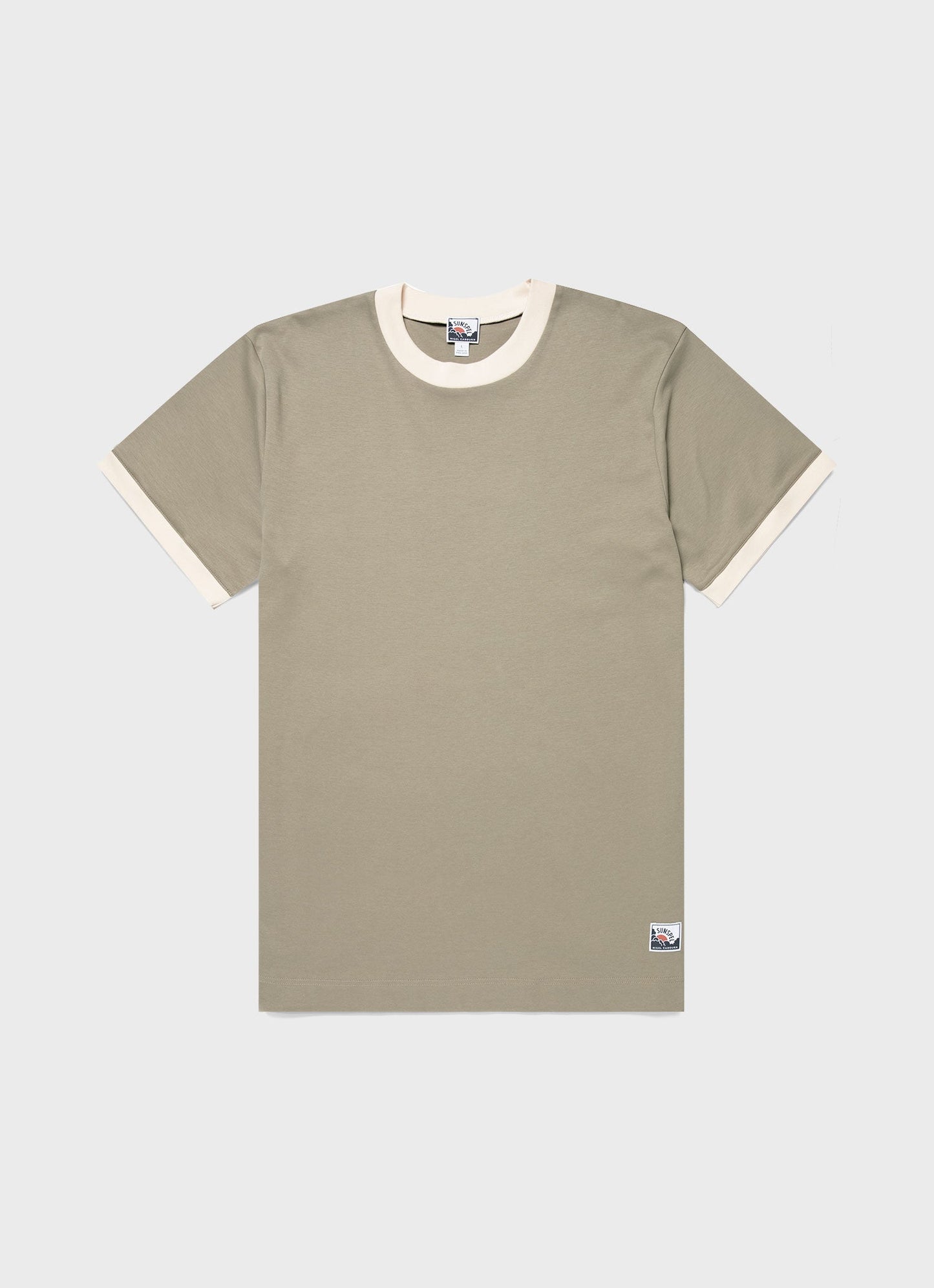 Mens Nigel Cabourn Carbon Brushed Tshirt In Earth Ncmtsh0184 Gnhu