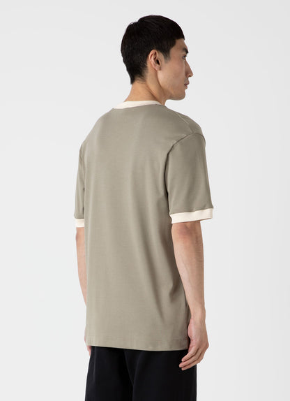 Mens Nigel Cabourn Carbon Brushed Tshirt In Earth Ncmtsh0184 Gnhu