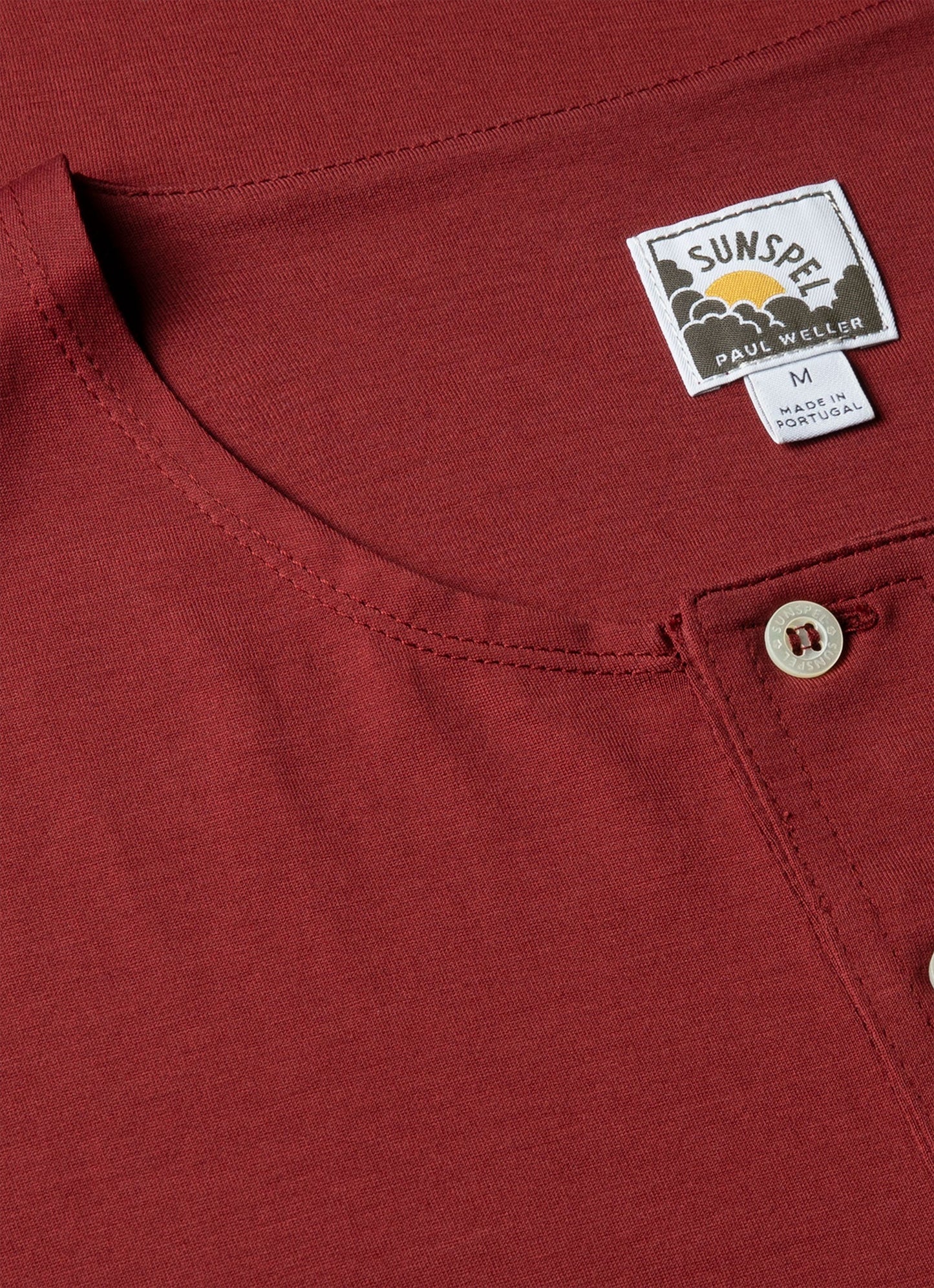 Mens Paul Weller Henley In Dark Cherry Pwmtsh0115 Rdeq