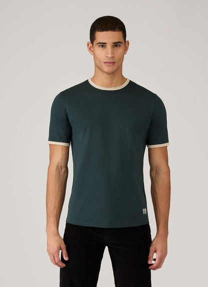 Men's Sunspel x Paul Weller Ringer T-shirt in Forest