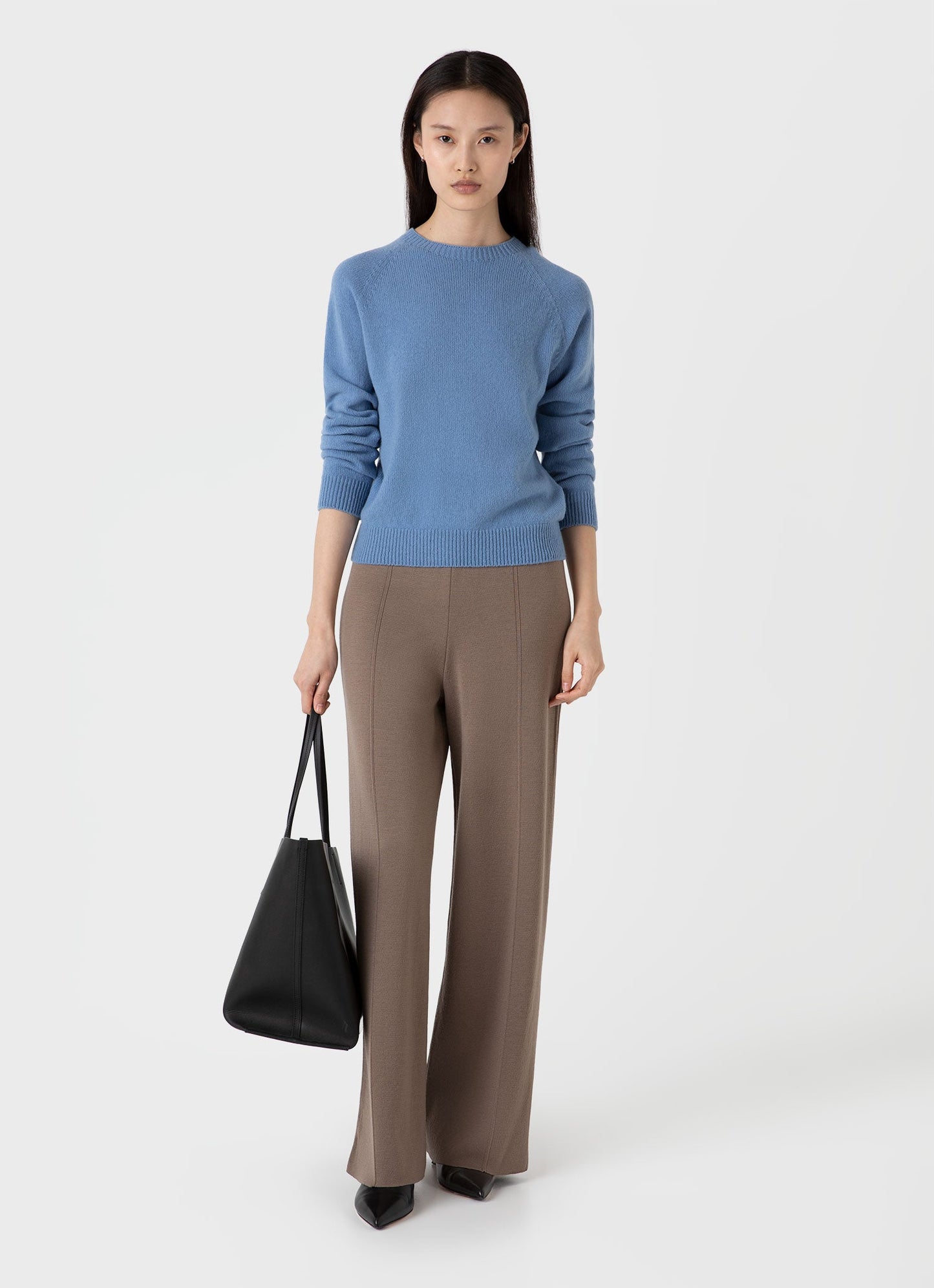 Womens Lambswool Crew Neck Jumper In Cornflower Wjum8073 Buva