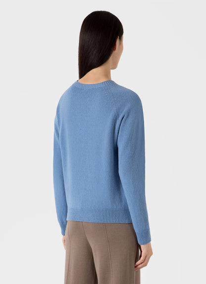 Womens Lambswool Crew Neck Jumper In Cornflower Wjum8073 Buva