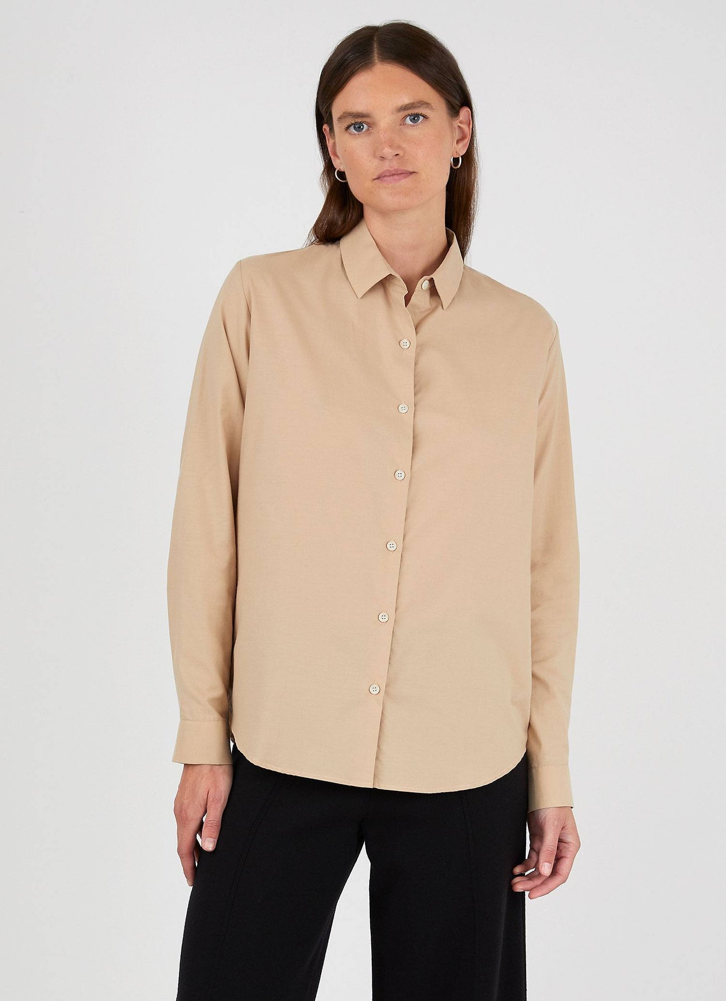 Womens Cotton Shirt In Stone