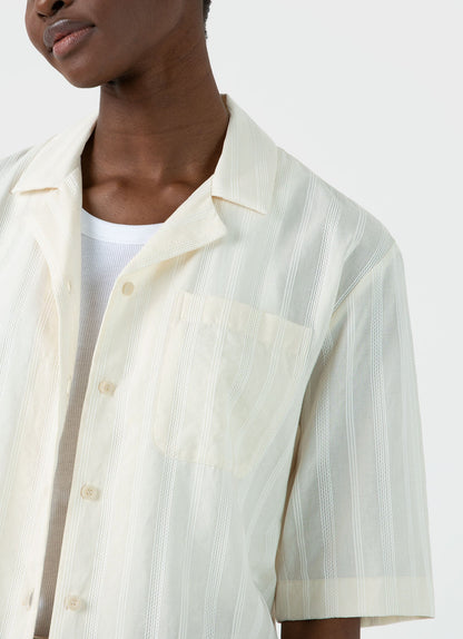 Womens Camp Collar Shirt In Ecru Wsht2039 Whcr