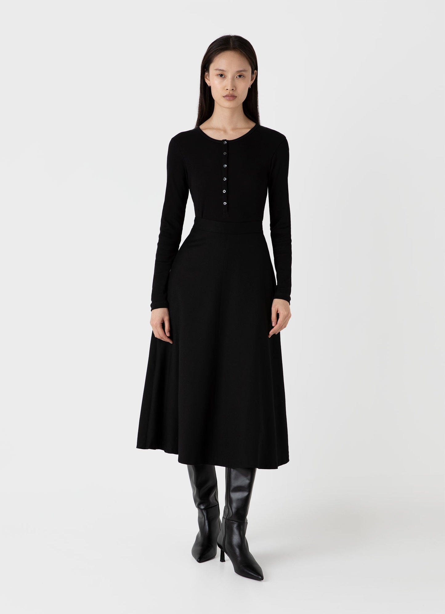 Womens A Line Skirt In Black Wskt6539 Bkaa