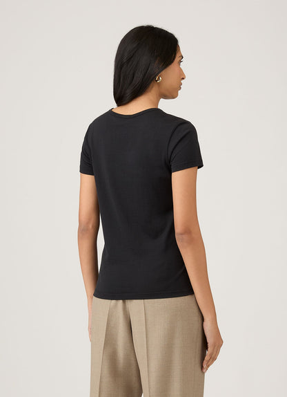 Womens Cotton T Shirt In Black Wtsh0032
