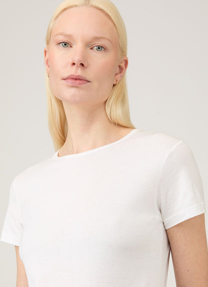 Womens Cotton T Shirt In White Wtsh0032